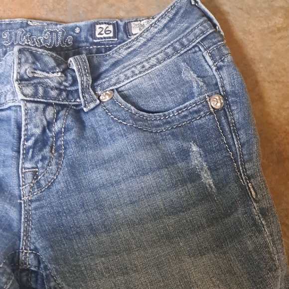 Miss Me Blue Boot Cut Jeans with Embellished Pockets - Picture 4 of 6